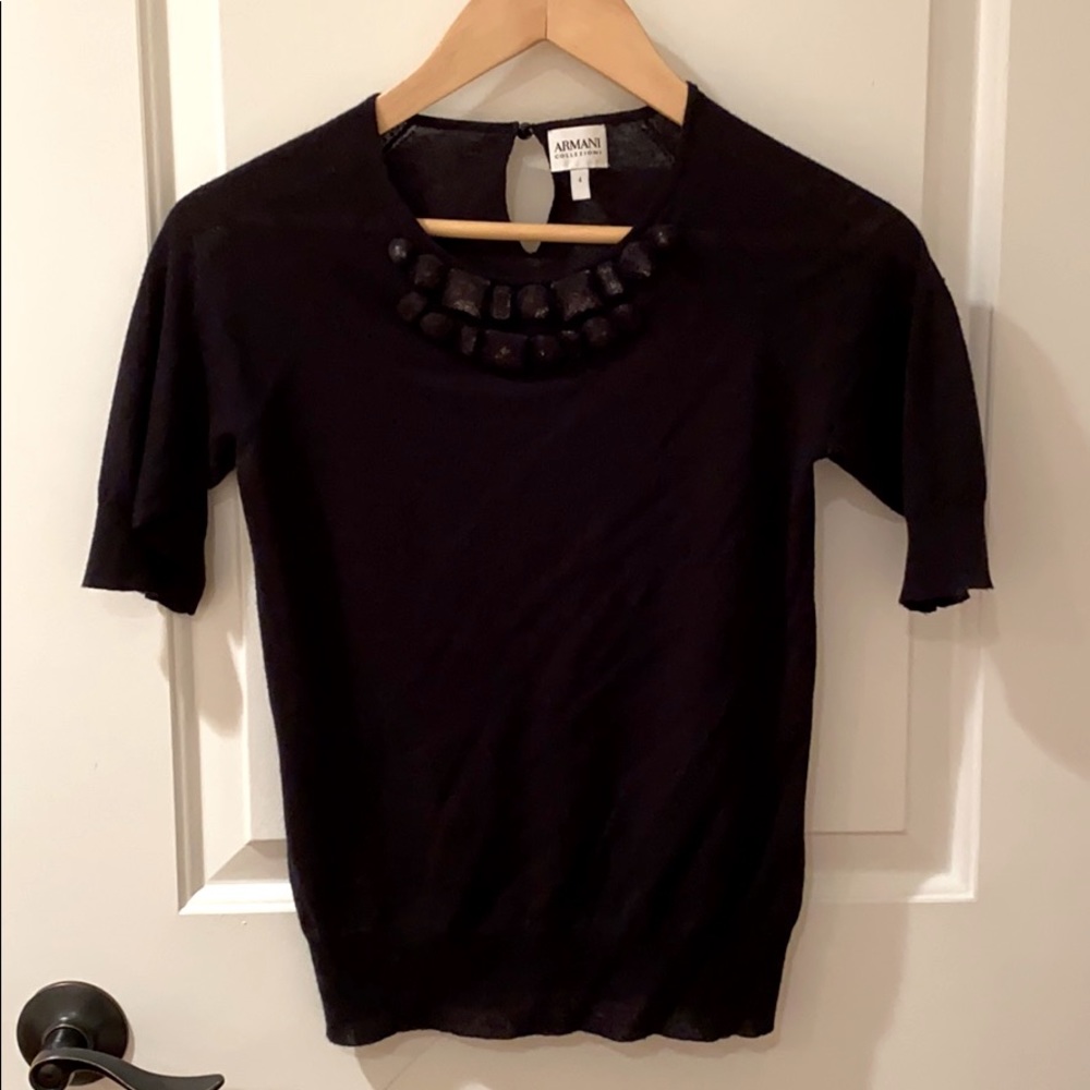 Armani Collezioni Black Knit Shirt